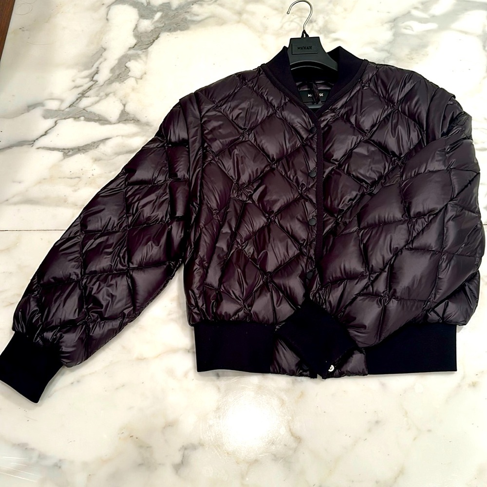 Down short Mackage jacket, brand new